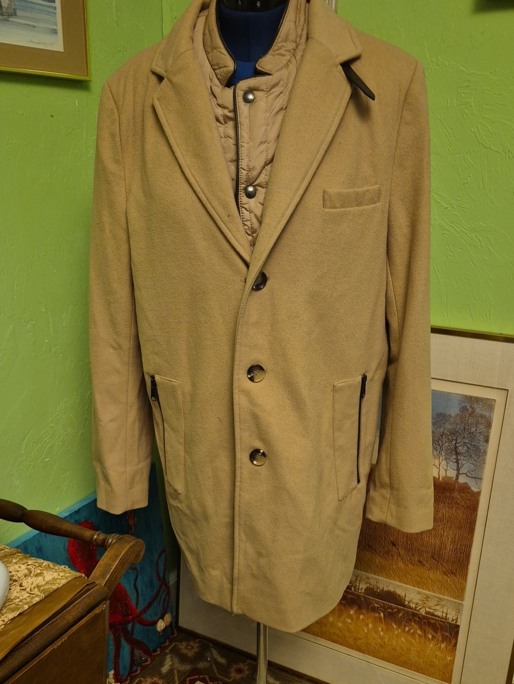 Sam Edelmanmens Long Coat Size M. Wool/Poly Mix.(#3053D).beautiful Coat.